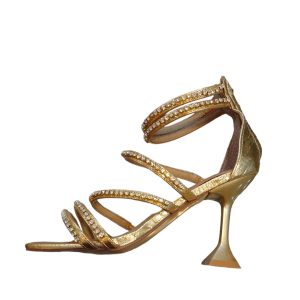 scarpa Tacco Swarosky oro