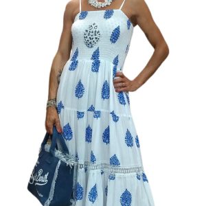 Abito lungo ic23 064 blu