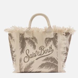 MC2 Sainth Barth Borsa Vanity regular in canvas con stampa palme con strass