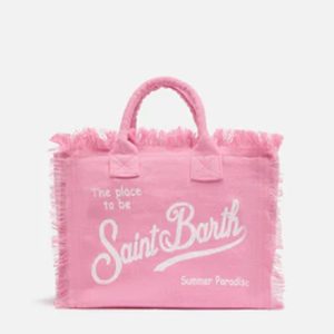 MC2 Sainth Barth Borsa Colette in lino rosa tinta unita