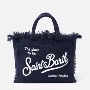 MC2 Sainth Barth Borsa a spalla Vanity in canvas di cotone blue navy