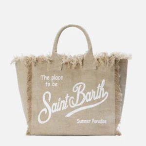 MC2 Sainth Barth Borsa Vanity regular in lino beige tinta unita