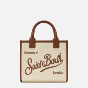 MC2 Sainth Barth Borsa Vanity medium in canvas e pelle martellata